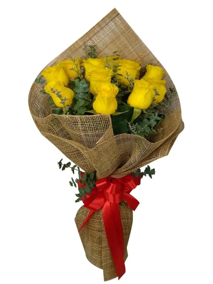 12 stem yellow Ecuadorian roses bouquet for birthday and friendship delivery Cavite