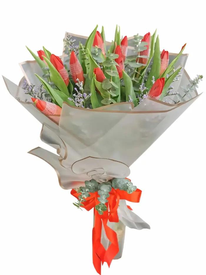 red tulips bouquet llano caloocan city