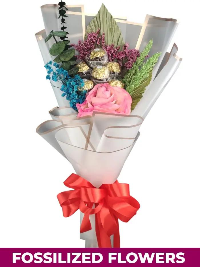 chocolates and dried flower bouquet manuyo uno las pinas city