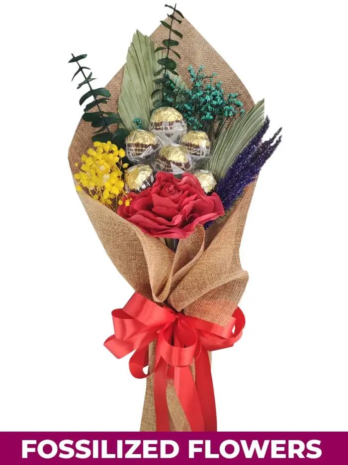 dried flower and ferrero rocher bouquet manuyo dos las pinas city