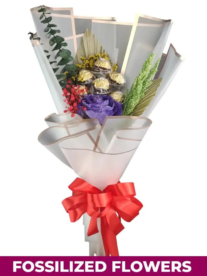 ferrero rocher bouquet and dried flower gift caloocan city