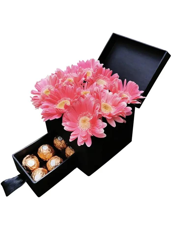 Pink Gerbera Ferrero Rocher combo gift Bulacan