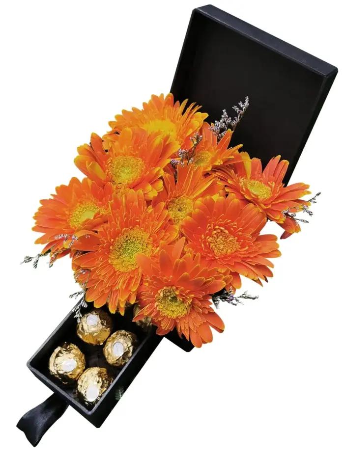 Orange Gerbera Ferrero Rocher combo gift Laguna