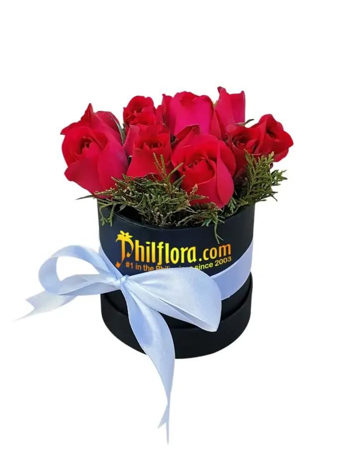 Royal Red Rose Heart Box with Fresh Roses for Valentine’s Day