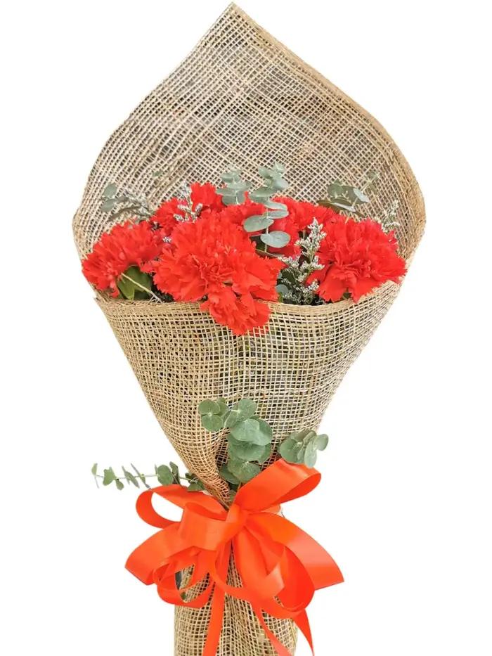 Mandaluyong carnation arrangement with soft petal display