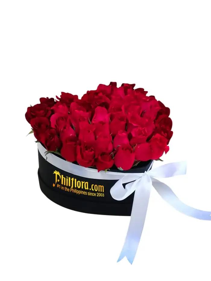 Luxury Red Rose Heart Box – Heart-Shaped Red Roses for Valentine’s Day and Anniversaries