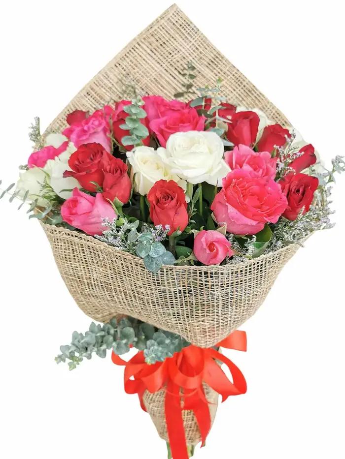 36 mixed rose bouquet flower delivery