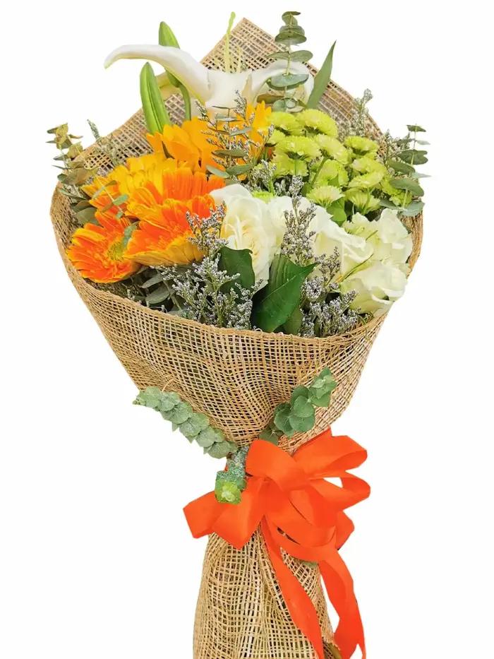 Pastel Dreams Mixed Flower Arrangement – Soft Pastel Roses, Lilies, and Carnations for Same-Day Delivery