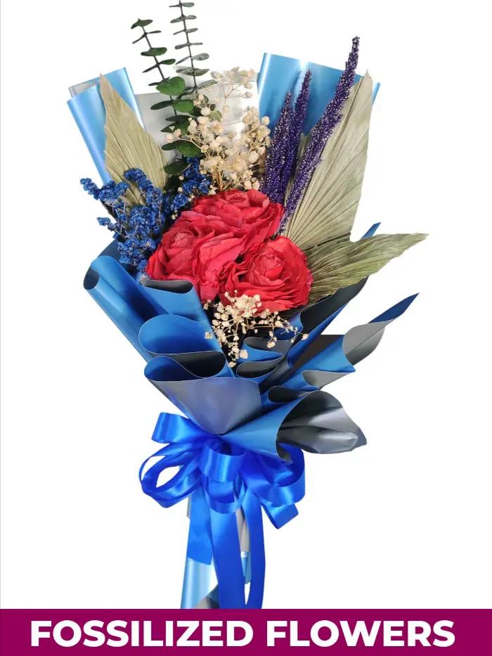 3 Stem Dry Red Rose Gift Bouquet – Preserved Flower Delivery Pampanga