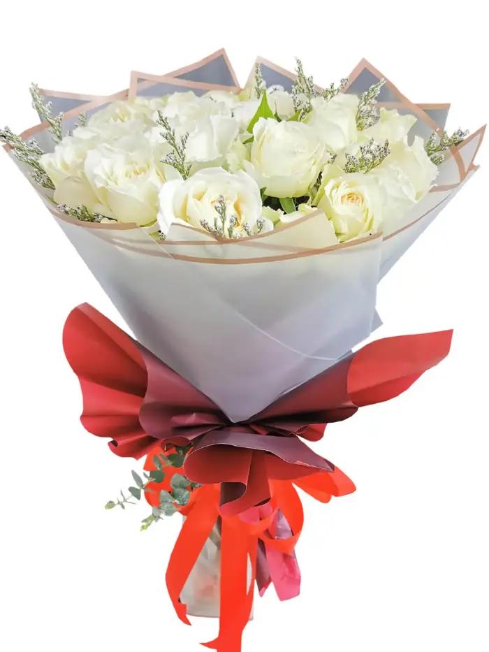 white rose bouquet las pinas city