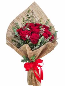 12 stem red Ecuadorian roses bouquet romantic flower delivery Cavite