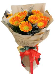 Orange Gerberas Bouquet 10 Stems5