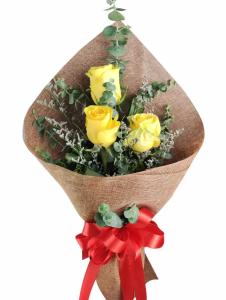 3 Yellow Ecuadorian Roses Bouquet Same Day Delivery Rizal 3 stem yellow ecuadorian roses bouquet friendship gift delivery Rizal