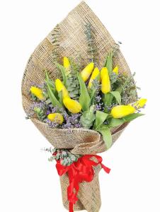 12 Stem Yellow Tulip Bouquet – Fresh Flower Delivery in Angono