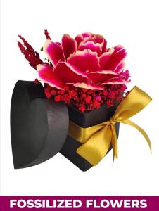 Pioni Fossilized Heart Box | FlowerBouquet.vip Cavite Gift Pioni Fossilized Heart Box – Preserved Flower Gift Delivery Cavite