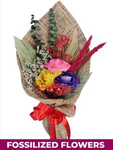 Fossilized Mixed Rose Gift Bouquet | FlowerBouquet.vip Laguna Gift Fossilized Mixed Rose Gift Bouquet – Preserved Flower Delivery Laguna