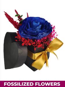 Fossilized Rose Heart Box | FlowerBouquet.vip Bulacan Gift Fossilized Rose Heart Box – Preserved Rose Gift for Bulacan Delivery