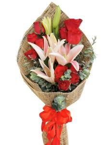 Tropical Bliss mixed garden - flower bouquet with colorful fresh blooms