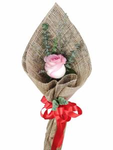 1 Stem Imported Ecuadorian Light Pink Rose with Misty Blue, eucalyptus, and rosal leaves for delivery in Merville, Parañaque City