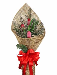 3 Stem Pink Tulip Bouquet – Flowers Gift Delivery Batangas 3 Stem Pink Tulip Gift Bouquet – fresh tulips delivery Batangas