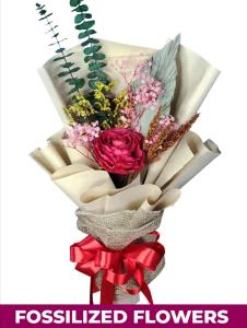  1 Stem Red Dry Rose Gift Bouquet – Premium dried rose gift with satin ribbon for Metro Manila delivery