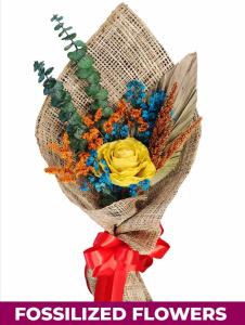 1 Stem Yellow Dry Rose Gift Bouquet | FlowerBouquet.vip Laguna Gift 1 Stem Yellow Dry Rose Gift Bouquet – Preserved Flower Delivery Laguna