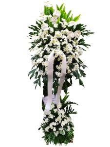 White Radus and Anthurium funeral flower bouquet for sympathy delivery in Alfonso Cavite