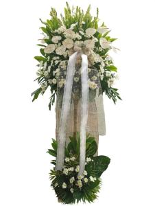 Pure White Serenity Sympathy Flower Arrangement for Funeral Delivery Amadeo City, Cavite