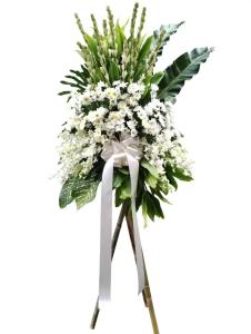 White Elegance Sympathy Flower Arrangement for Funeral Delivery Bacoor City, Cavite