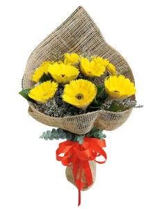 20 pcs yellow gerbera bouquet fresh flowers
