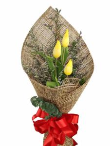 3 Stem Yellow Tulip Bouquet – Flowers Gift Delivery Batangas 3 Stem Yellow Tulip Gift Bouquet – fresh tulips delivery Batangas